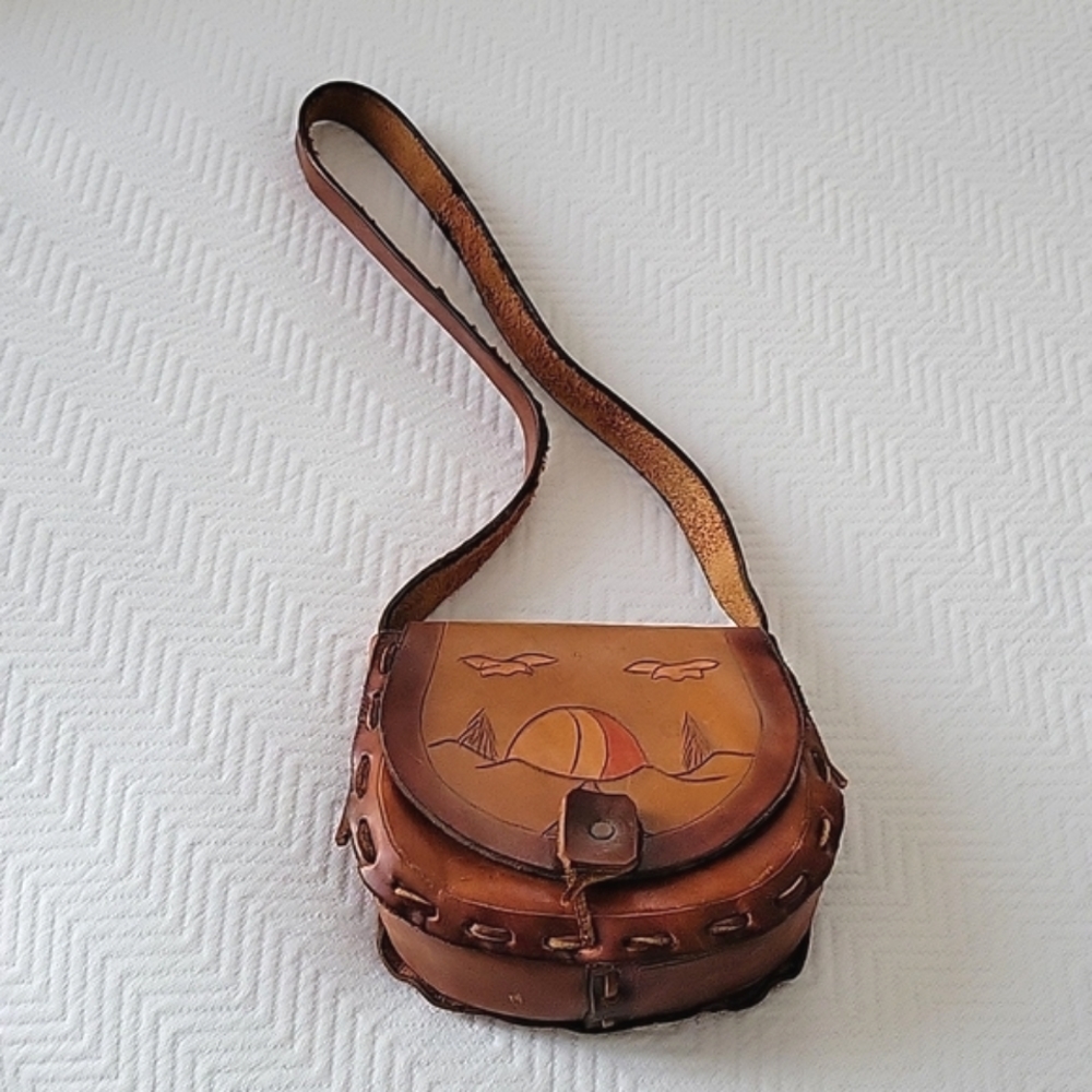 Vintage Tooled Leather Handbag
